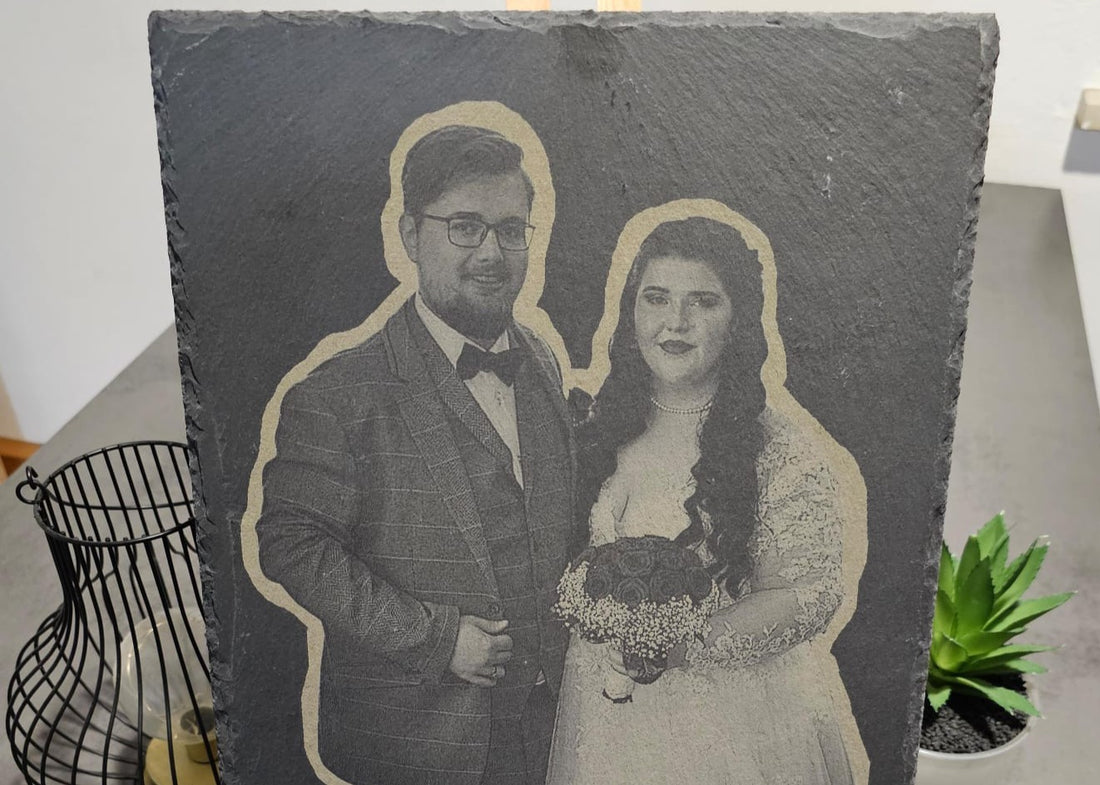 Portrait auf Schiefer