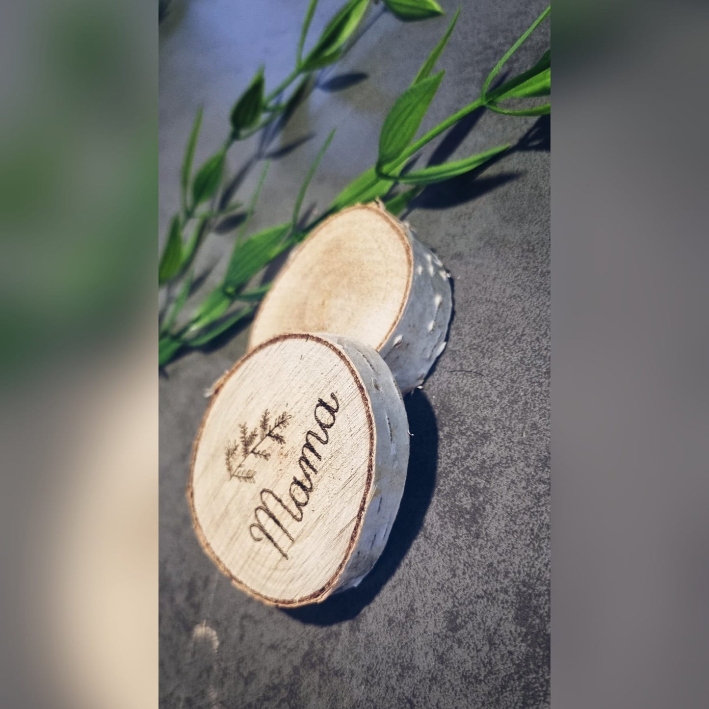 Birkenholzscheibe mit Wunschgravur - Meisenberger Laser & Gravur